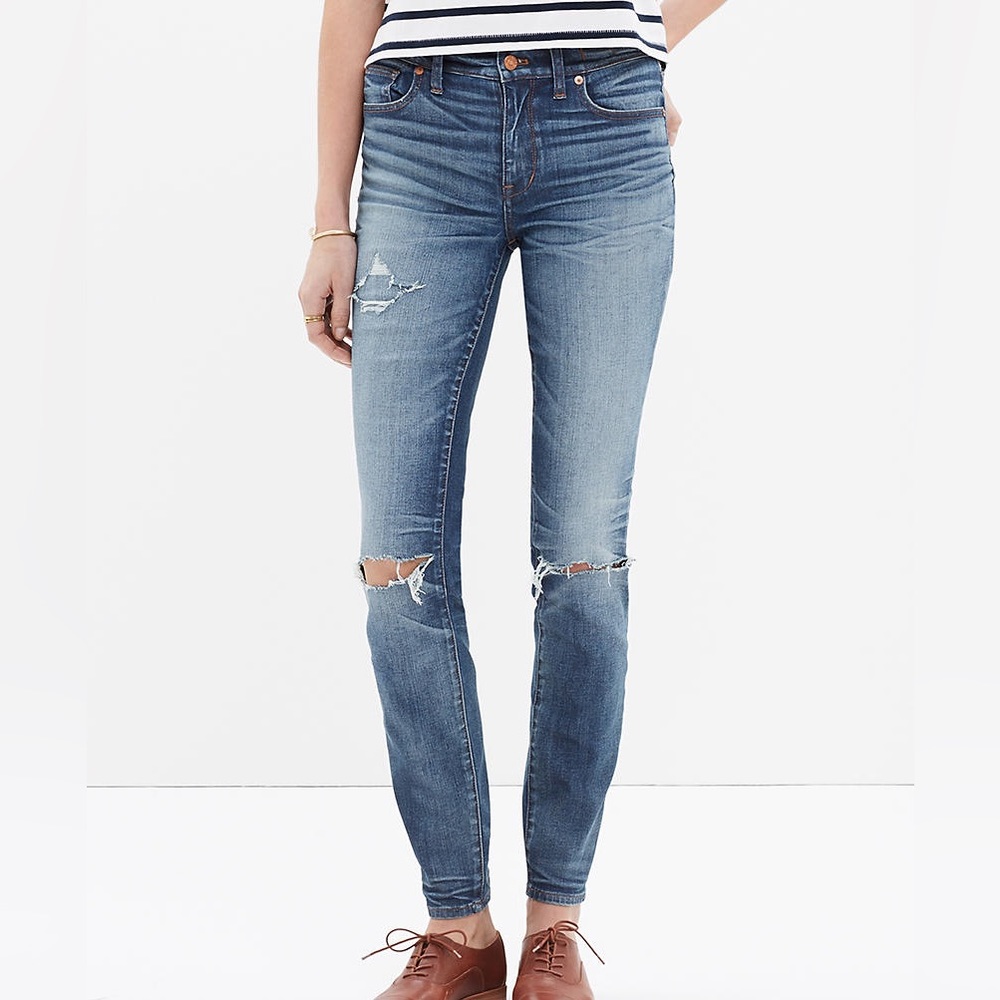 Madewell High-Rise Skinny Jeans: Torn-Knee Edition